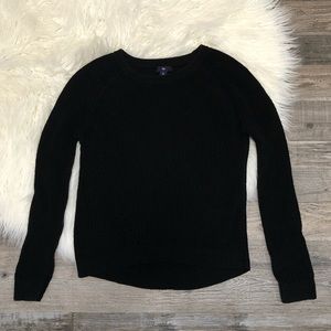 Gap Black Ribbed Long Sleeve Sweater / Top Size Medium